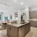 a kitchen with a wood floor