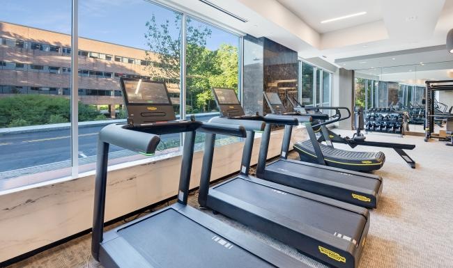 treadmills in a room