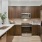 a kitchen with wooden cabinets