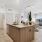 a kitchen with a large island